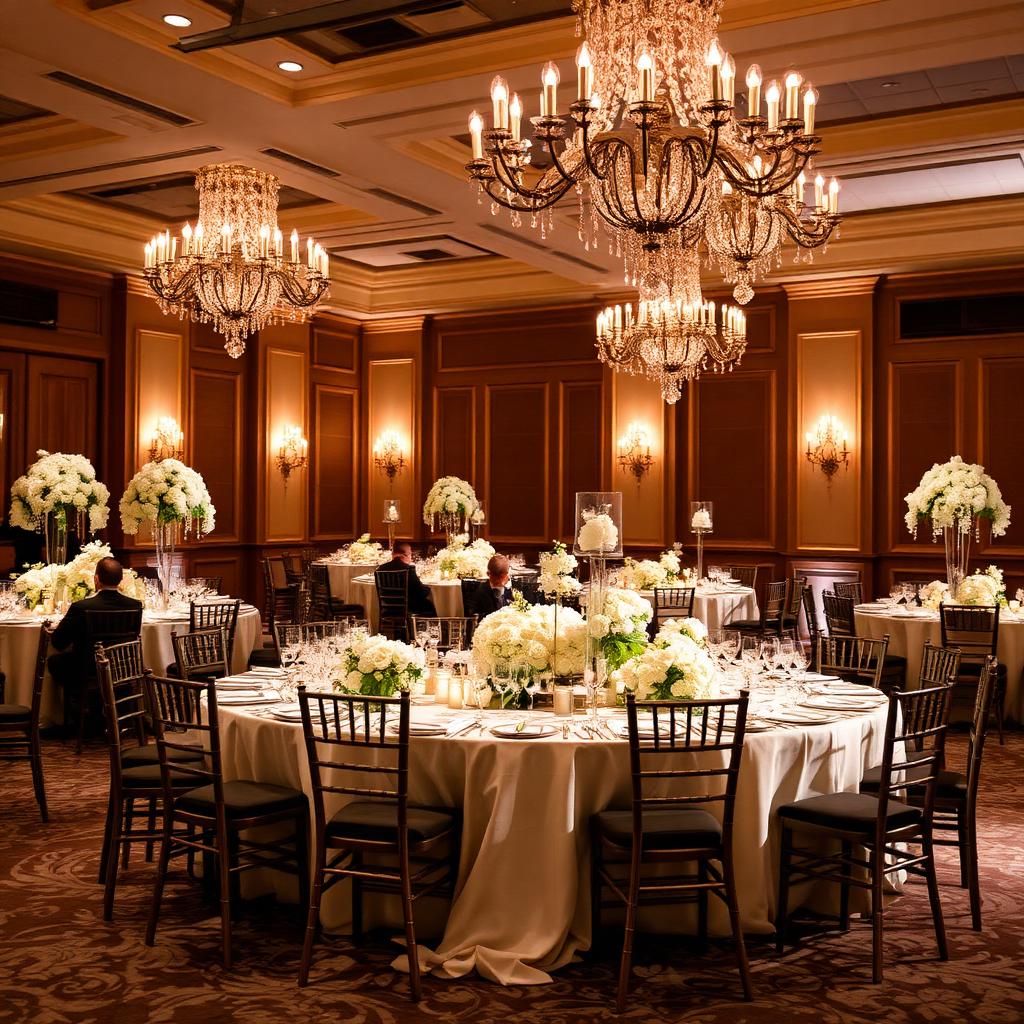 Friends celebrating at an exclusive venue